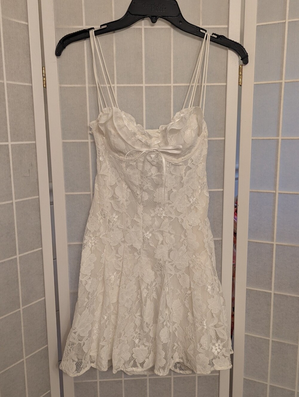 For Love And Lemons Kate Lace Mini Dress White